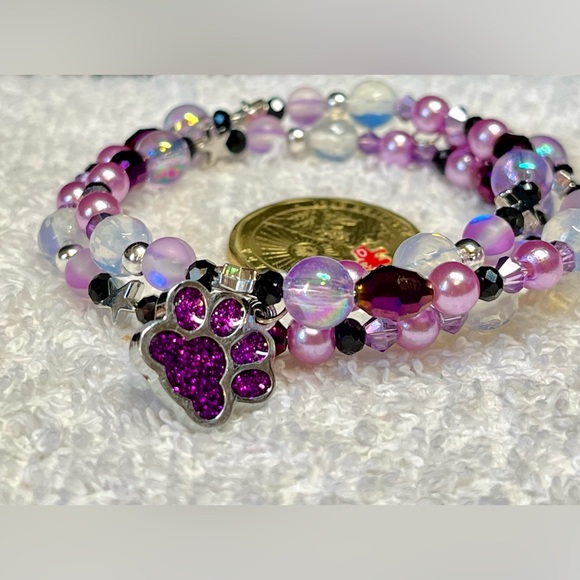 💜dog mom Memory wire cuff bracelet - Picture 4 of 9